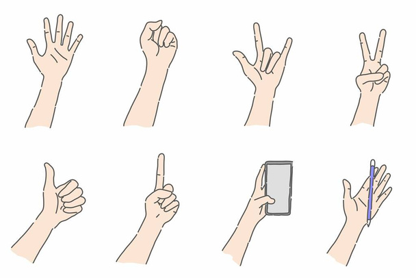 День Гандера, Збірка лівої руки в різних векторах жестів. - Вектор, зображення