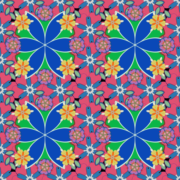 Геометрический повторяющийся бесшовный рисунок с шестиугольными фигурами в зеленом, синем и фиолетовом градиентах
. - Вектор,изображение