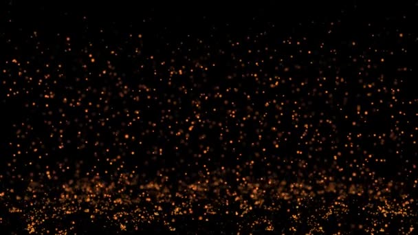Parlak bokeh ışıltılı parçacıkları olan soyut altın yağmur arka planı, altın dalgalı Altın İlerici Parçacık rezervasyon arka planı. - Video, Çekim