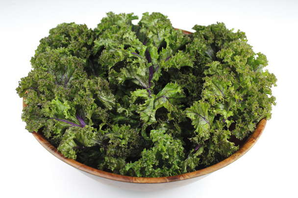 Red Kale, Wood Bowl - Photo, Image