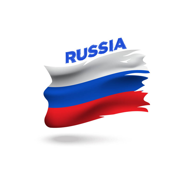 gescheurd Rusland patriottische vlag 3d vector illustratie sjabloon - Vector, afbeelding