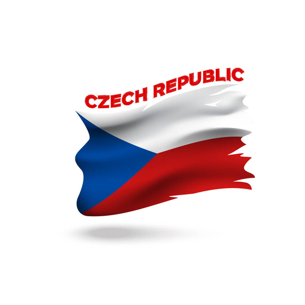Разорванный патриотический флаг Чехии 3d векторная иллюстрация шаблона
 - Вектор,изображение