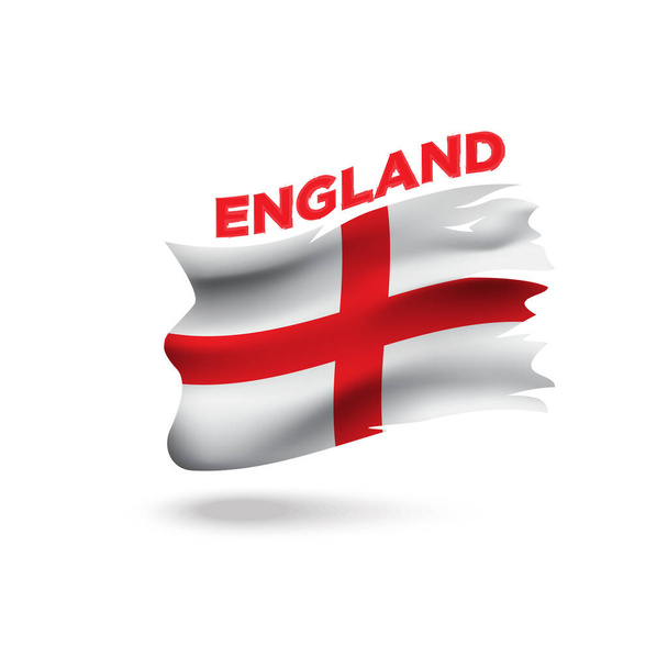 Yırtılmış İngiltere vatansever bayrak 3d vektör resimleme şablonu - Vektör, Görsel