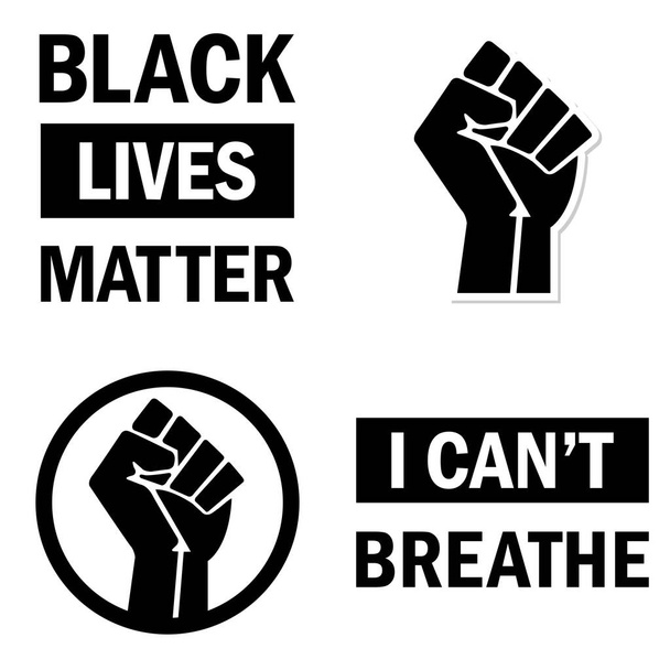 Black Lives Matter signs set - Vector, Imagen