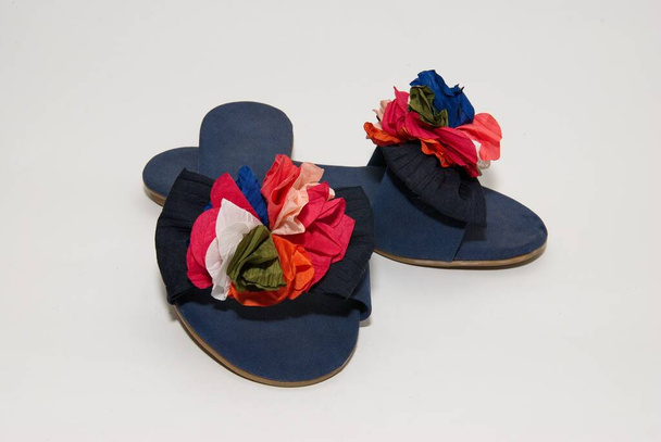 Slippers. Summer slippers for women. Shoes for women with decoration. - Foto, Bild