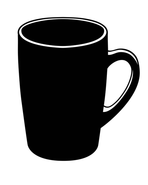 Cup -vector black silhouette for logo, menu. Cookware black silhouette pictogram or corporate identity. - Vecteur, image