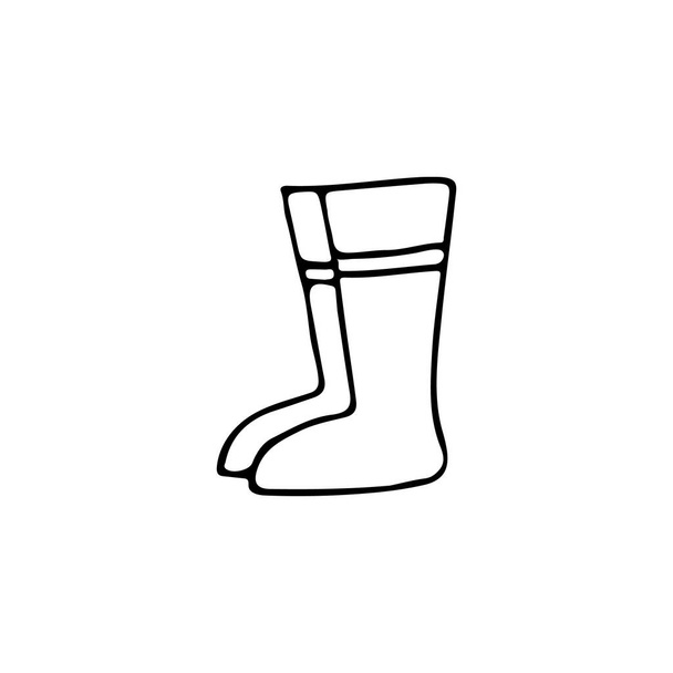 Doodle jardinero botas icono en el vector. Icono de botas de jardinero dibujadas a mano en vector. Doodle icono gumboots en el vector
 - Vector, imagen