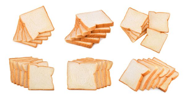 Set de pan aislado sobre fondo blanco
. - Foto, imagen