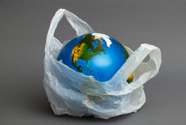 Global environmental pollution by plastic. Recycling concept - Photo, image