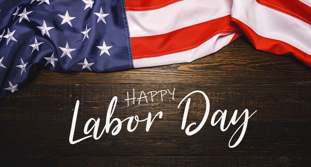 Baner Happy Labor Day, amerykańskie pochodzenie patriotyczne lub tło - Zdjęcie, obraz