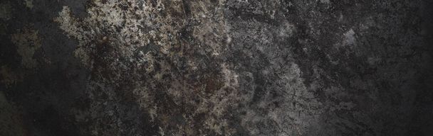 dark weathered metal backdrop or background texture, banner size - Photo, Image