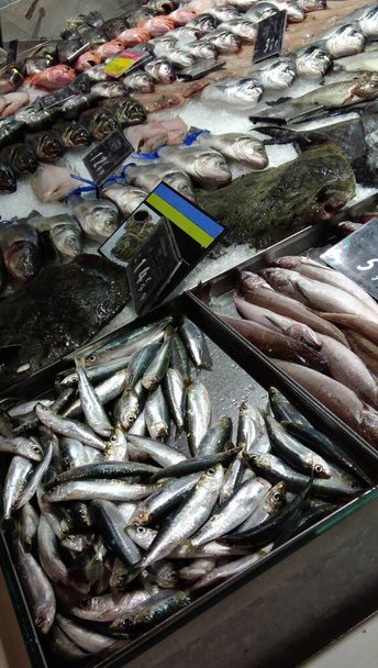 a piacon forgalomba hozott tengeri élelmiszerek - Fotó, kép