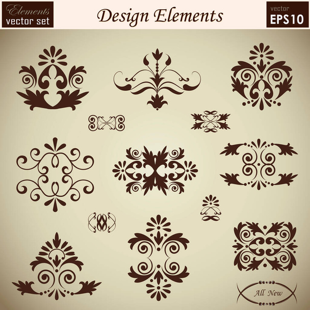 Vector set: Calligraphic design elements and page decoration, Useful elements for your layout design. Premium Quality, Easy to Edit - Wektor, obraz