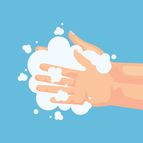 мытье рук с вектором мыла - Вектор,изображение