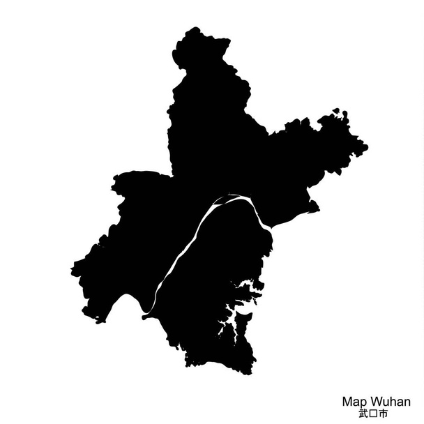Карта региона Китай Ухань. Черно-белая иллюстрация
. . - Фото, изображение