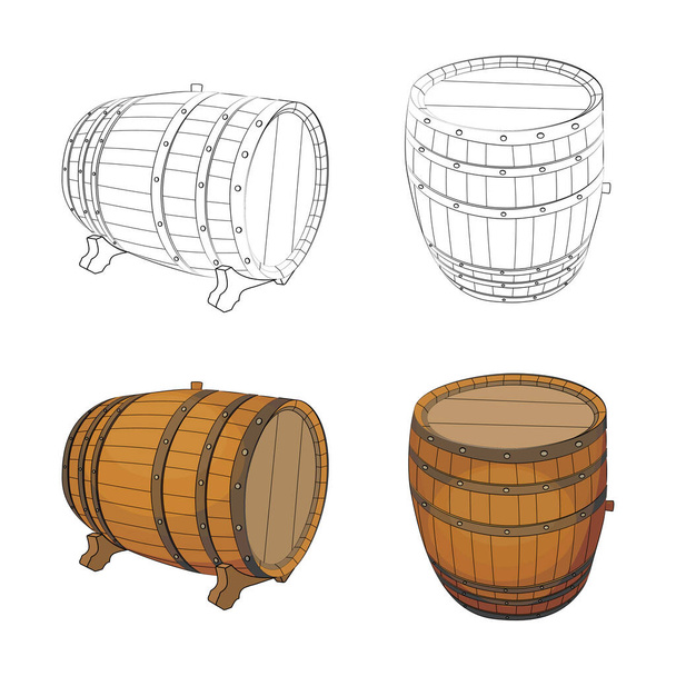 Barrel of beer or wine.  illustration. - Photo, Image