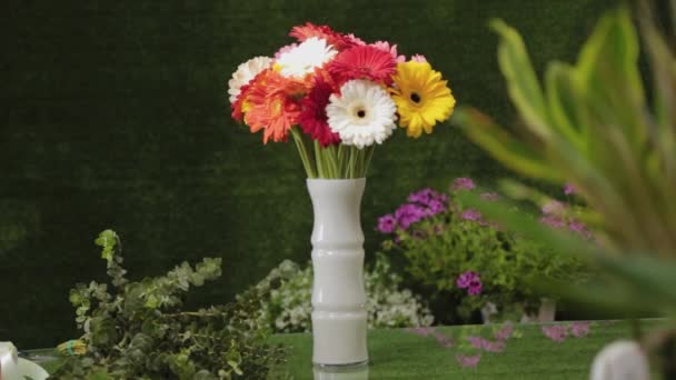 Beautiful bouquet in a vase on the table. - Footage, Video