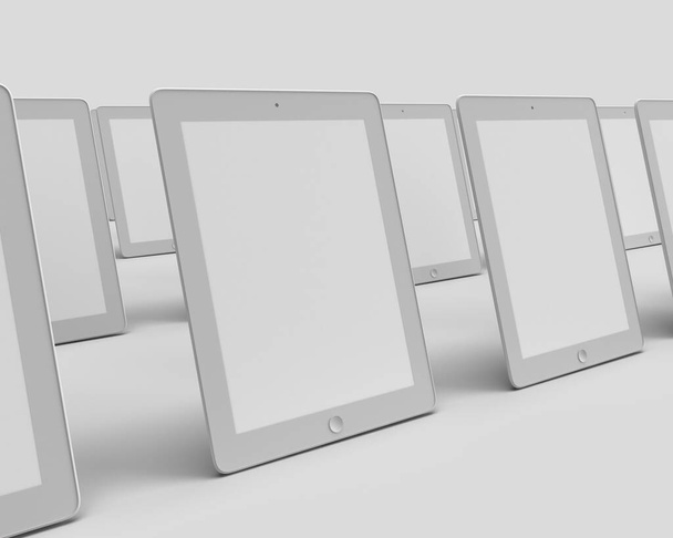 Tablet rendering 3D su sfondo bianco isolato, illustrazione 3D
 - Foto, immagini