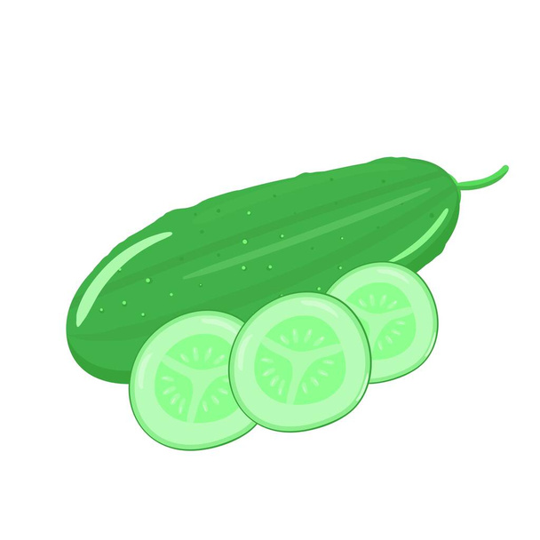 Illustration vectorielle du concombre. Concept de régime végétal. isolé sur fond blanc
. - Vecteur, image