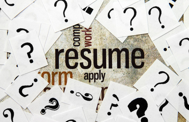 Resume and question marks - Photo, Image
