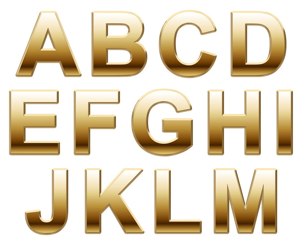 λαμπερά χρυσά γράμματα σε λευκό - Φωτογραφία, εικόνα