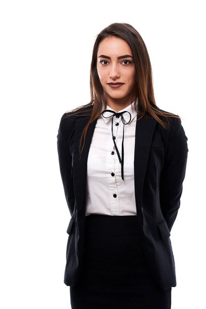 Closeup of a hispanic businesswoman isolated on white background - Foto, immagini