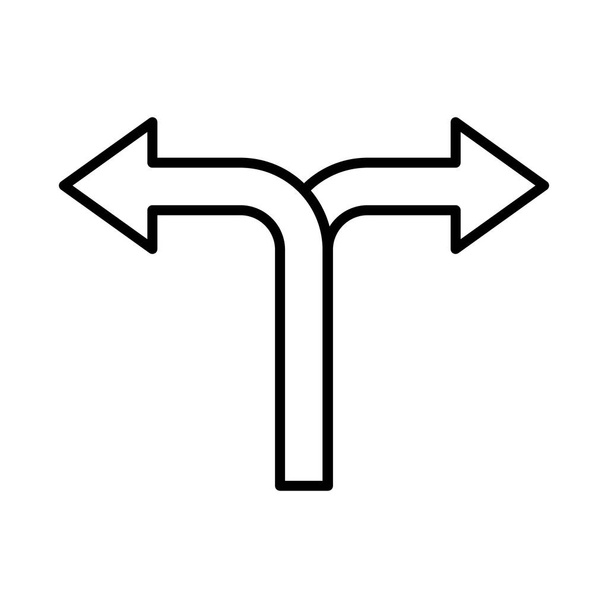 pijlen links en rechts navigaties gids lijn stijl - Vector, afbeelding