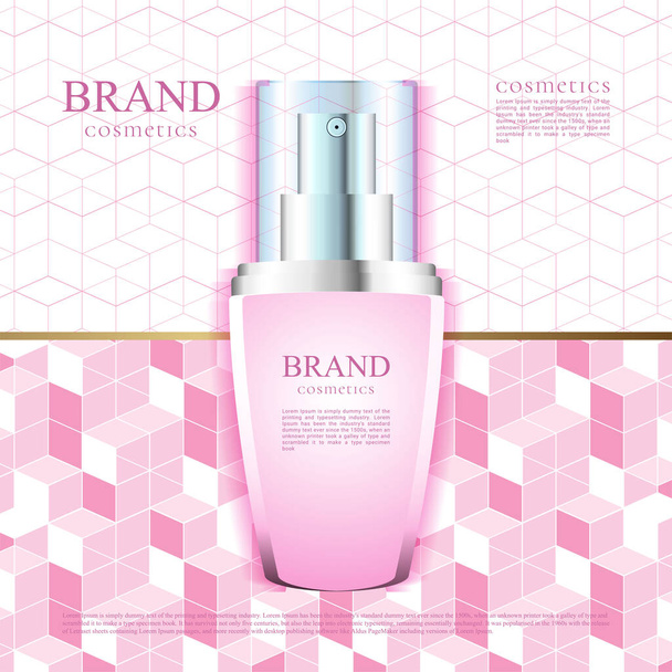 Rózsaszín minta háttér kozmetikai reklám illusztráció - Fotó, kép