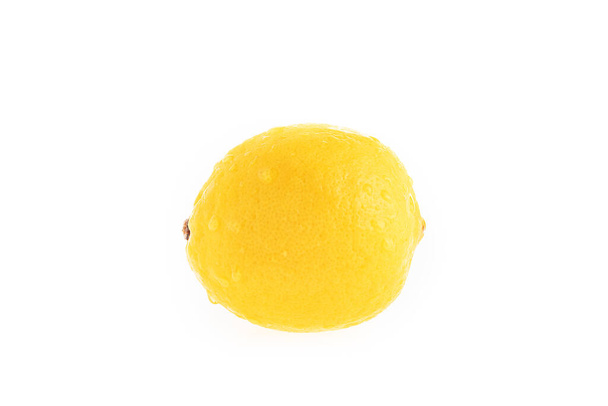 lemon fruit with leaf isolated on white background. - Foto, imagen