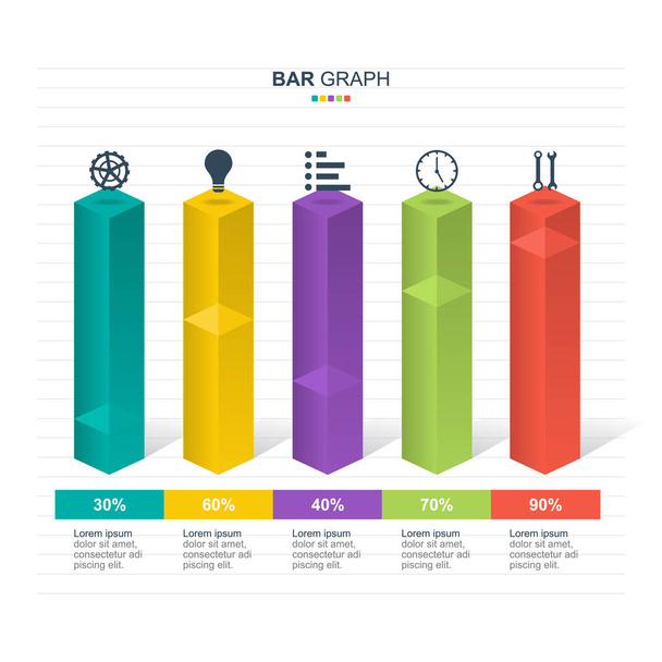Balkendiagramm Diagramm Finanzanalytik Statistische Business-Infografik Illustration - Vektor, Bild