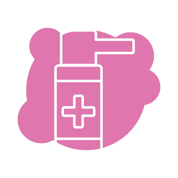 spray palack orvosi termék blokk stílusban - Vektor, kép