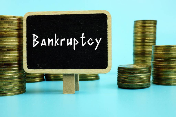 Business concept meaning Bankruptcy with sign on the piece of paper. - Photo, Image