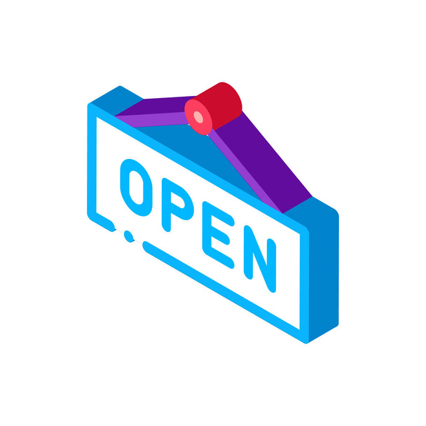 Open Nameplate Icon Vector. Señal isométrica de Open Nameplate. ilustración de símbolo aislado de color - Vector, imagen
