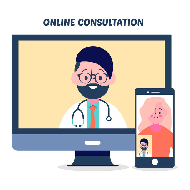 Solicitudes de consulta en línea del paciente
 - Vector, imagen