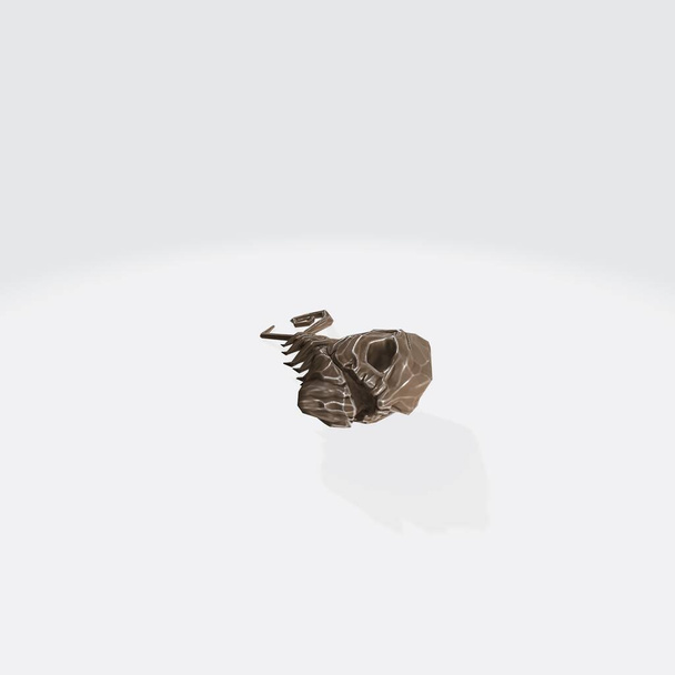 An illustration of a 3D rendering of a skeleton of a fish on a white background - Photo, Image