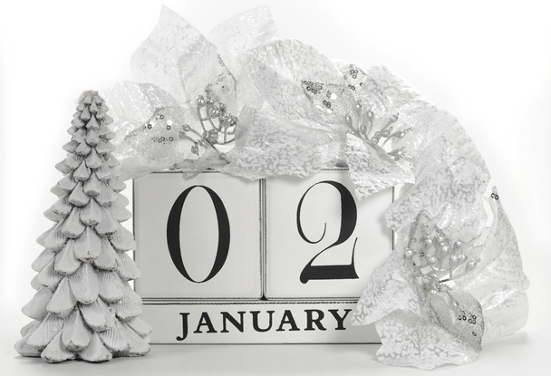 Урожай ретро зберегти дату білого дерева календар блоків для окремих днів в січні
 - Фото, зображення