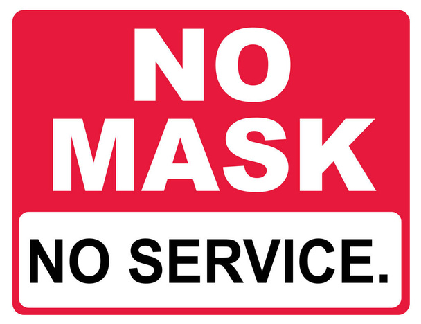 No mask no service nosić maskę przed wprowadzeniem znaku drzwi wektor ilustracji - Wektor, obraz