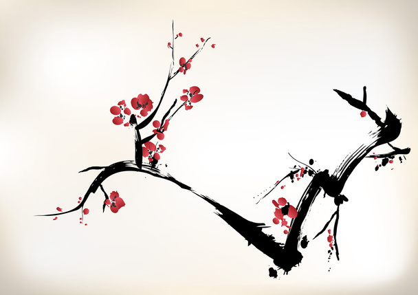 Blossom painting - Вектор,изображение