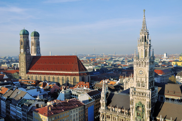 Aerial view of New Town Hall in Munich - 写真・画像