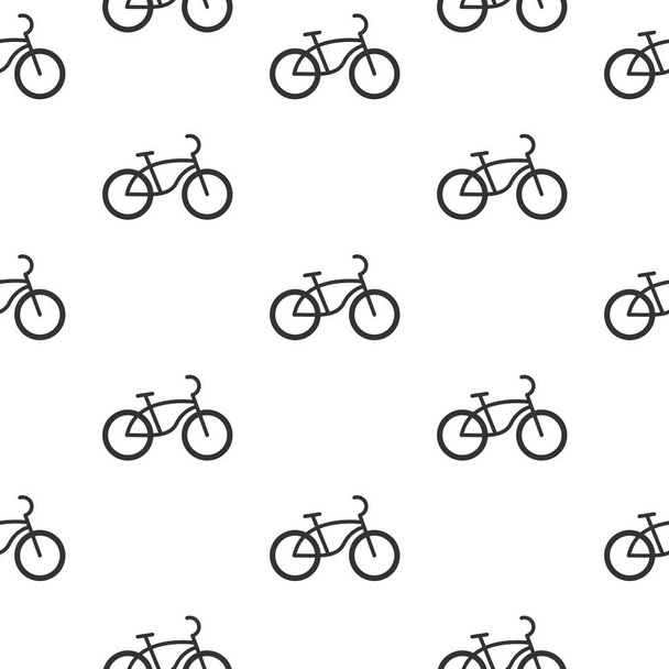 retro bike nahtlose Muster, isoliert auf weiß. Vintage Fahrrad Hintergrund. Schwarze flache Fahrräder Vektor Illustration. - Vektor, Bild