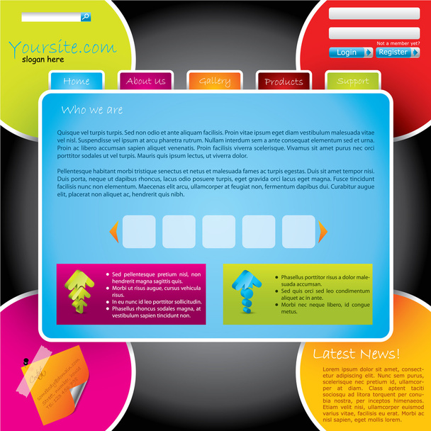Colorful design web template - Vector, Image