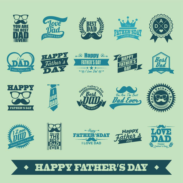 set of happy father's day labels - Vetor, Imagem