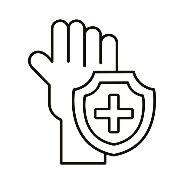 symbole de croix médicale avec style de ligne de bouclier
 - Vecteur, image