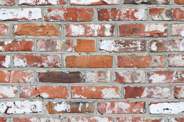 Beautiful natural red brick background with different texture - Fotó, kép