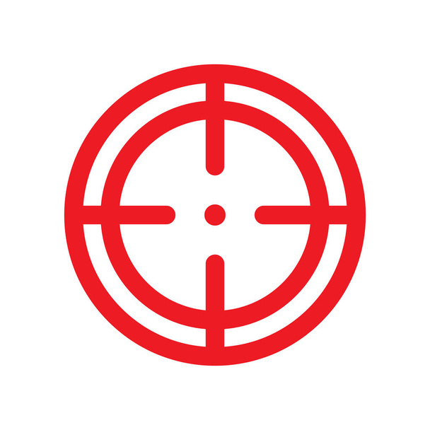 Sniper cible portée ou vue, isolé sur fond blanc. Icône de portée rouge pour applications Web
. - Vecteur, image