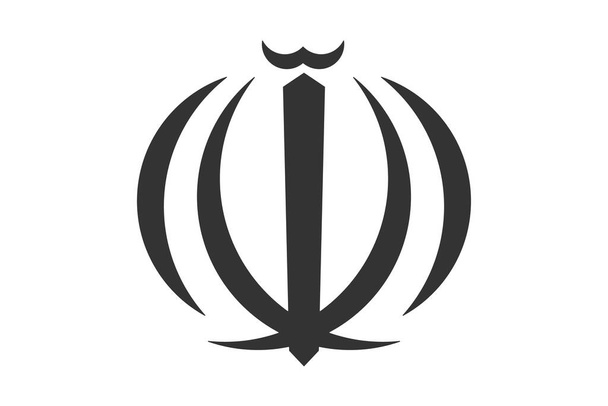 Iraans nationaal embleem. Symbool van iran. Vier halvemaanden met een zwaard. Oud Iers en Perzisch symbool. Vector illustratie geïsoleerd op witte achtergrond - Vector, afbeelding