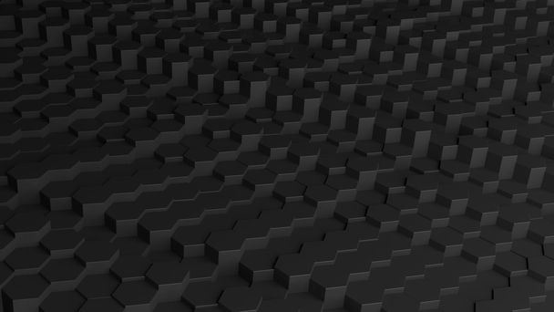 černé pozadí s 3d šestiúhelníku tvarů - Fotografie, Obrázek