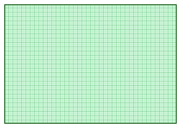 A3 μέγεθος χαρτιού γραφικών παραστάσεων, πράσινη γραμμή με συμπαγή άκρη χαρτιού - Φωτογραφία, εικόνα