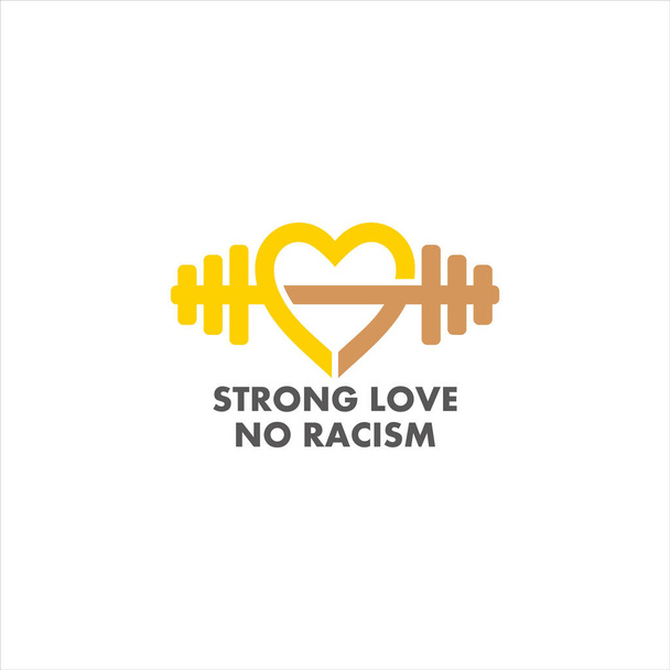 sterke liefde verbinding geen racisme symbool decoratie vector - Vector, afbeelding