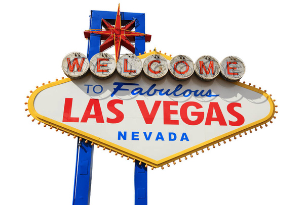 Willkommen bei Fabulous Las Vegas Nevada Sign, Las Vegas, isoliert, ausgeschnitten - Foto, Bild
